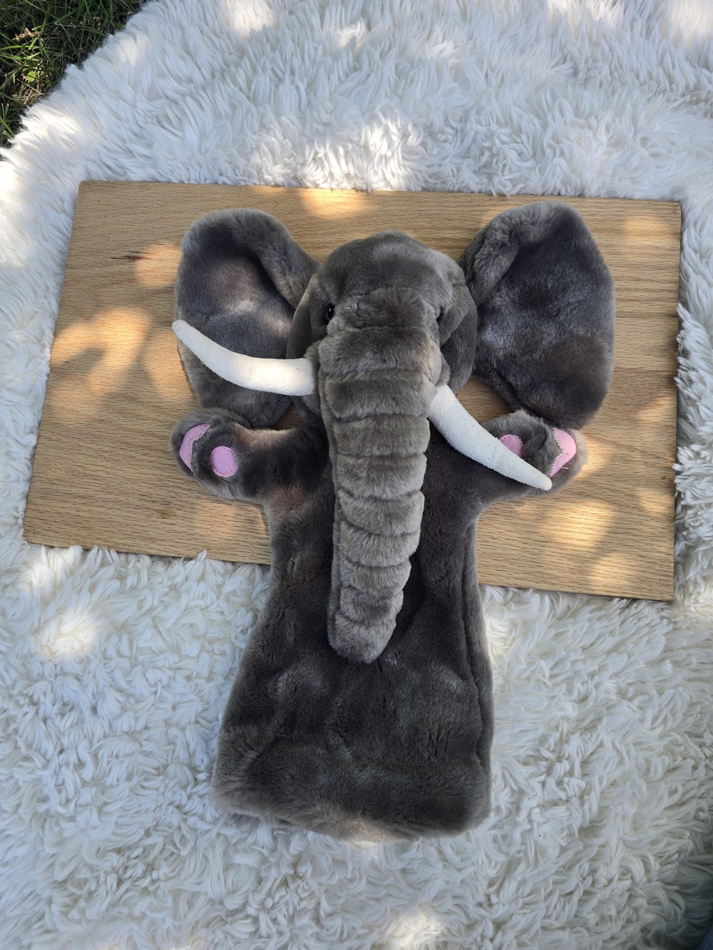 Gray Elephant Plush Hand Puppet